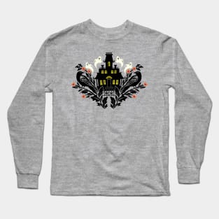 Spooky Halloween damask design Long Sleeve T-Shirt